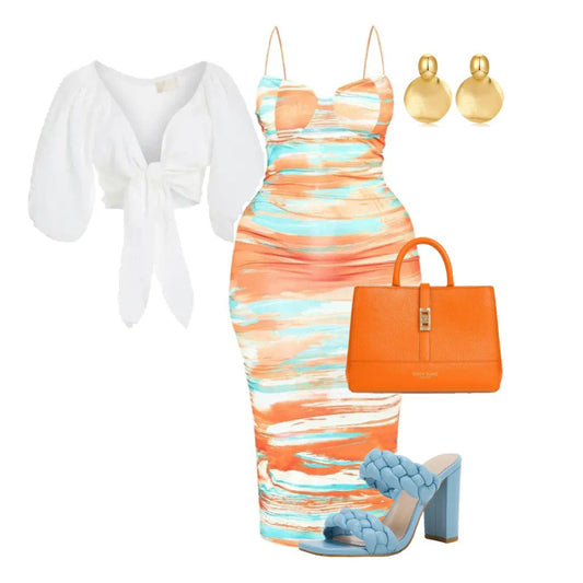Orange & Blue Dress Styling - Plus Size Category (12-24)