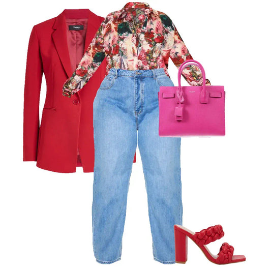 Red Floral Styling - Plus Size Category (12-24)