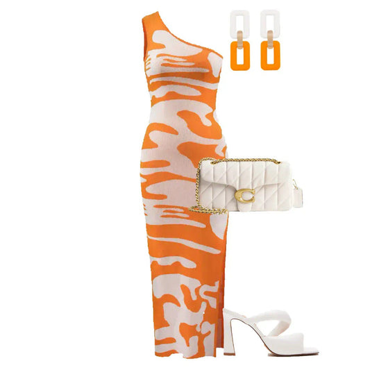 Mixed Orange Dress Styling - Straight Size (S-XL)
